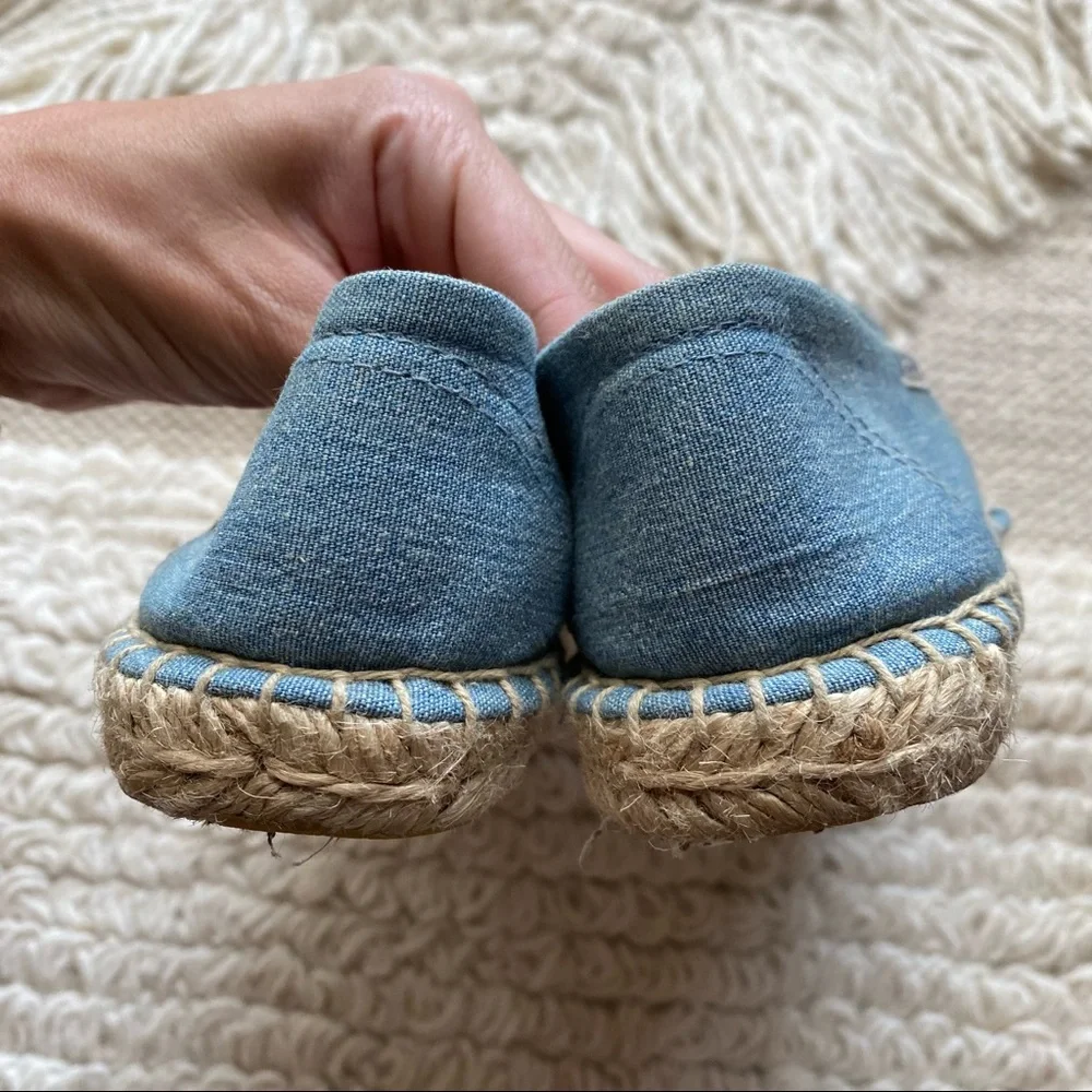 SOLUDOS light blue chambray slip on espadrilles 6